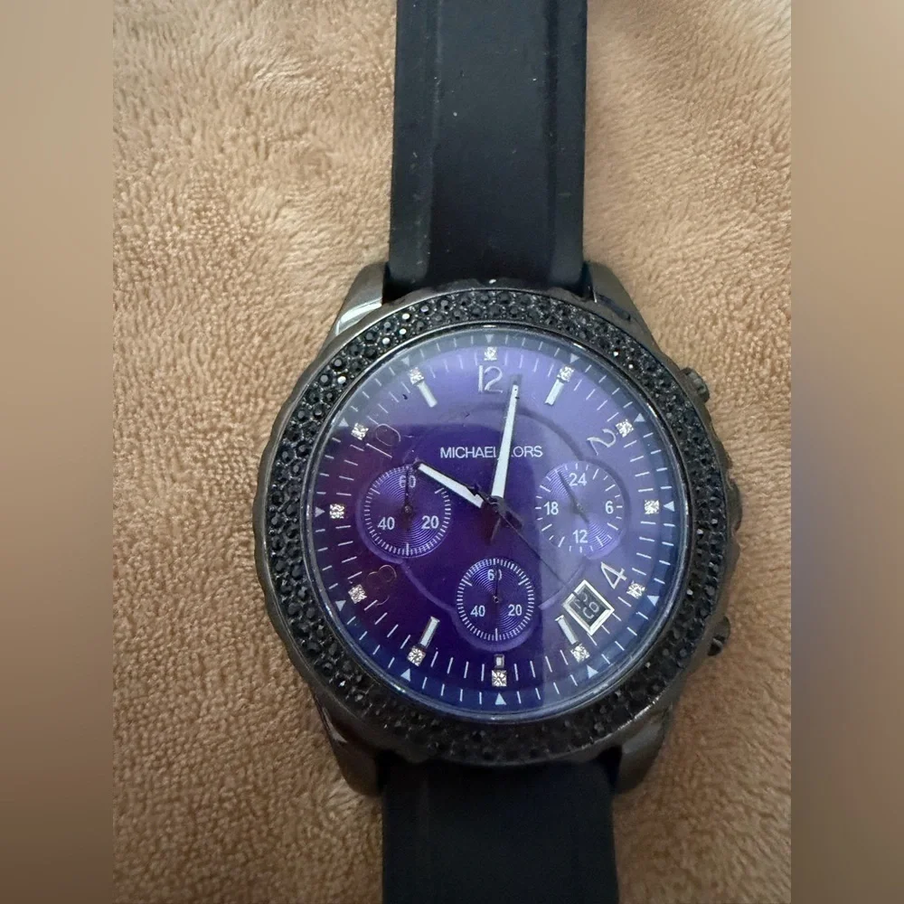 Michael Kors Y2K Black and Purple Watch
